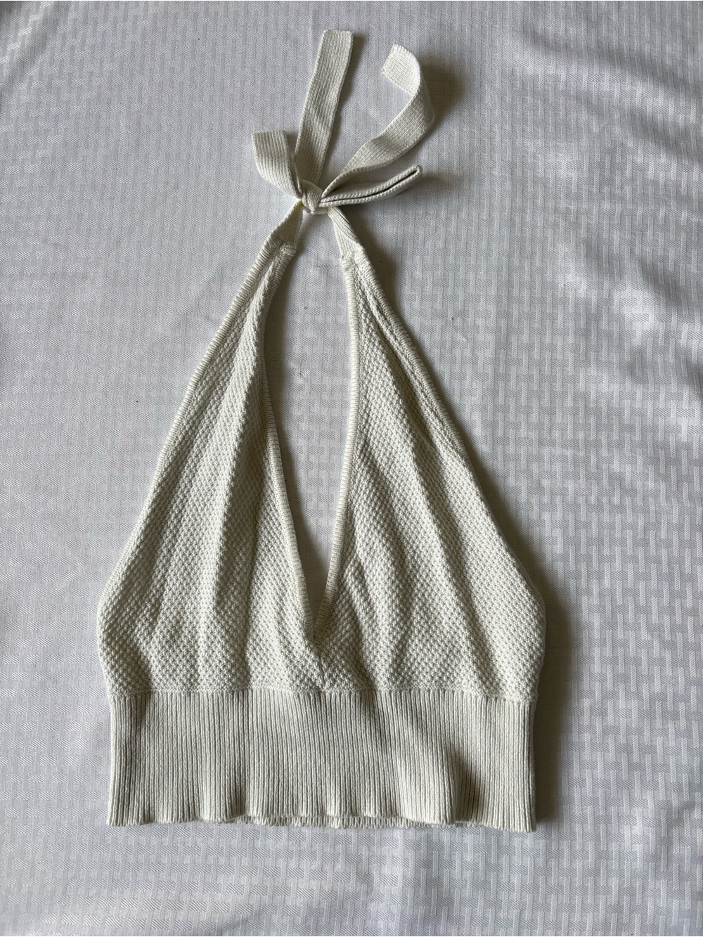Gilly Hicks Cream Halter Knit Bralette